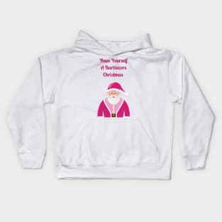 Have yourself a barbiecore christmas santa pink barbie cartoon quote cute Kids Hoodie